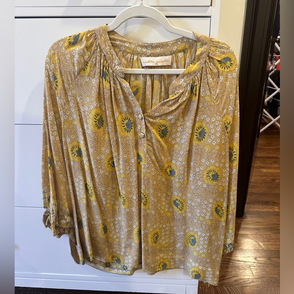 Natalie Martin Mustard Floral Blouse